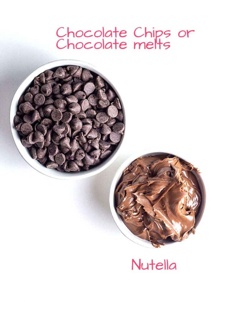 Ingredients for Nutella Hot Chocolate on a Stick.