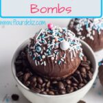 A pin for pinterest for Mocha Hot Chocolate Bombs.