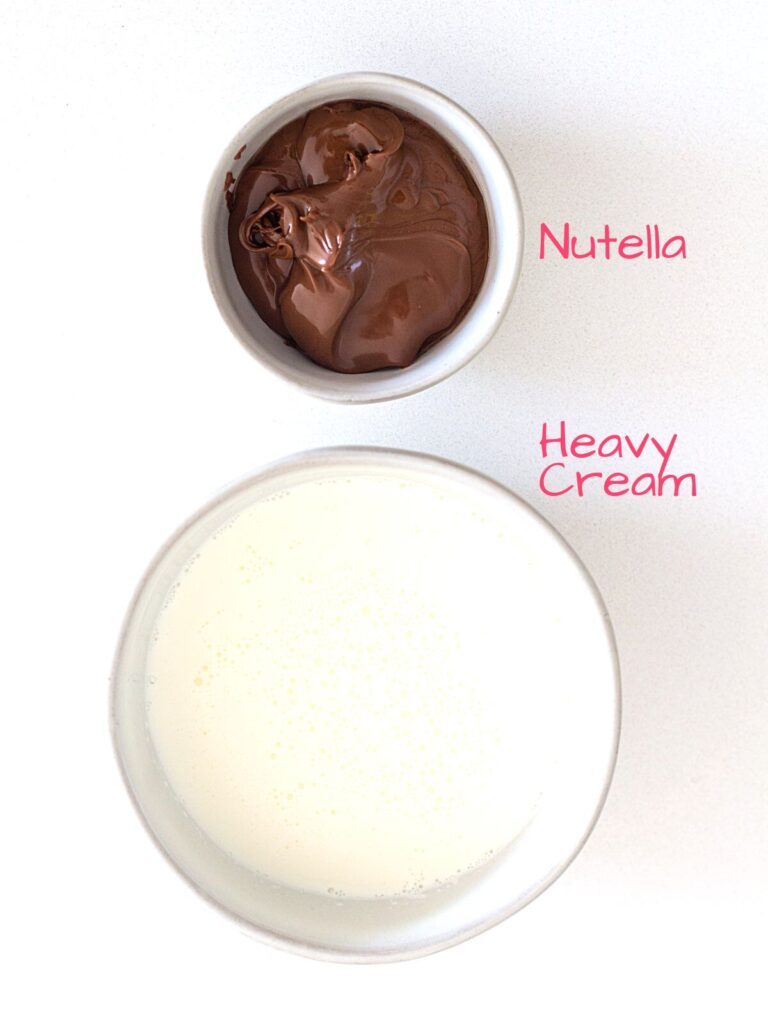 Two ingredients needed for Nutella Whipped Cream.